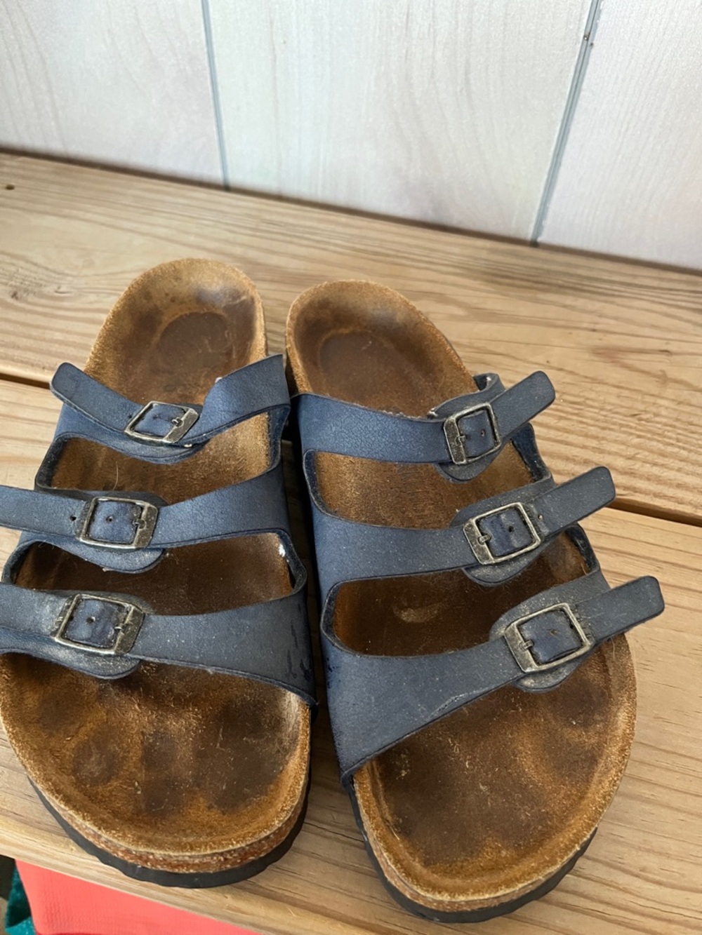 Birkenstock Kids Triple-Strap Sandals in Navy Blue